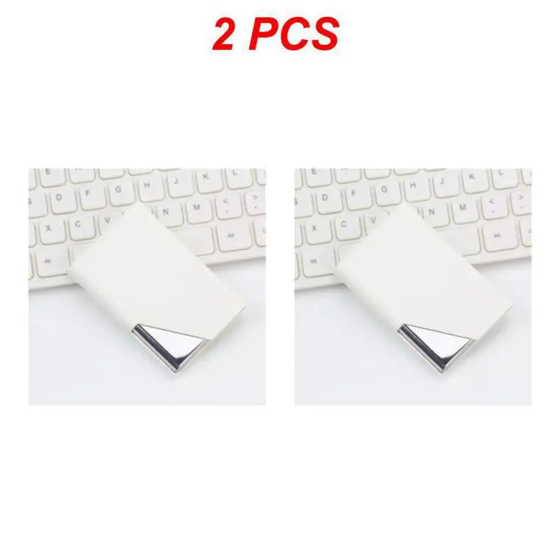 1/2PCS Creative Wallet Waterproof Stainless Steel Metal Box Silver Aluminium Business Id Credit Card Holder Pocket Case Cover