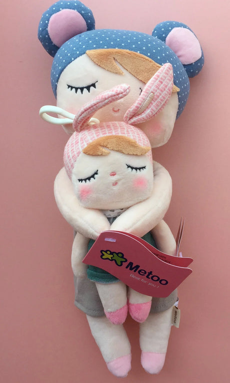 Metoo Doll Stuffed Toys Kawaii Mother and Kid 2 Piece Angela Plush Sleeping Toys For Girls Newborn Baby Christmas Birthday Gift