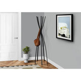 Elegant Satin Black 72" Contemporary Metal Coat Rack for Sophisticated Spaces