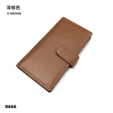 Custom Letters Men Genuine Leather Long Card Wallet Large Capacity Women Card Holder Multi Pockets Card Bag