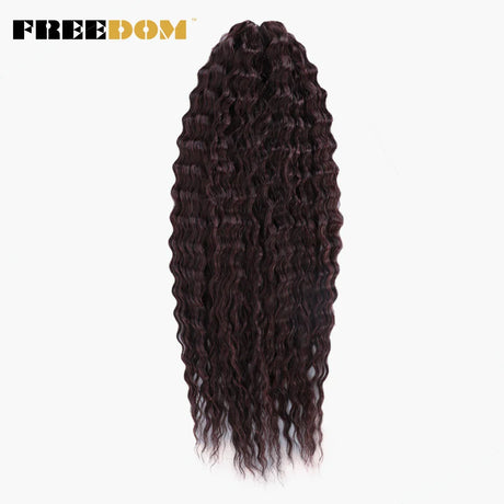 FREEDOM Synthetic Curly Hair 24 Inch Water Wave Twist Crochet Braid Hair Ombre Pink Ginger Deep Wave Braiding Hair Extension