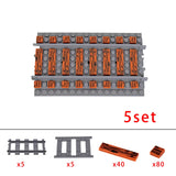 City Trains Train Rail Crossing Track Rails Soft Tracks Cruved Straight Railway Building Blocks Bricks DIY Toys For Children Boy