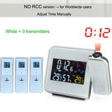 Digital Projection Alarm Clock Weather Station with Temperature Thermometer Humidity Hygrometer/Bedside Wake Up Projector Clock