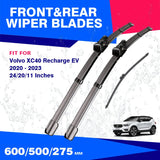 For Volvo XC40 Recharge EV 2017 2018 2019 2020 2021 2022 2023 Front Rear Wiper Blades Windscreen Windshield Window Accessories