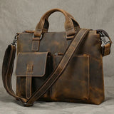 Fashion Crazy Horse Leather Briefcase Bag Men Laptop s OfficeTote Cow Handbag A4 Portfolio 's Hand s