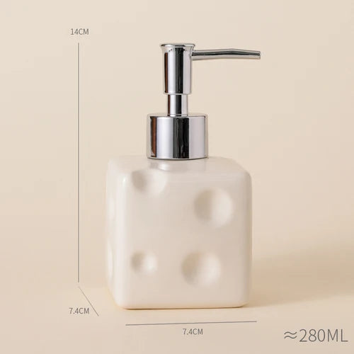 European Creative Cheese Soap Dispenser Ceramic Emulsion Bottle Bathroom Decoration Shampoo Water Bottle Press Bottle 280ML