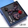 Fashion Men's Tie Gift Box Luxury Brand Necktie Bowtie Pocket Square Brooches Cufflinks Clips Suit For Party Wedding Man Gifts