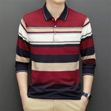 New Men's Casual Long Sleeve Polo Shirt Fashion Solid Color Top