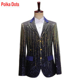 Shiny Green Sequins Bling Glitter Blazer Men 2023 Shawl Collar One Button Tuxedo Suits&Blazer Mens Wedding Party Stage Costumes