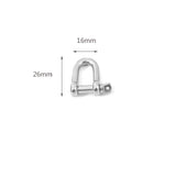 Screw Climbing Gear Carabiner, Stainless Steel, Gold Color, U Pendant, Snap Hook, Charm, Buckle Clasp, Shackle, 3Pcs