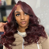 13x6 Body Wave 99j burgundy 13x4 Lace Front Human Hair 30 40 Inch Lace Frontal Wig Brazilian For Women