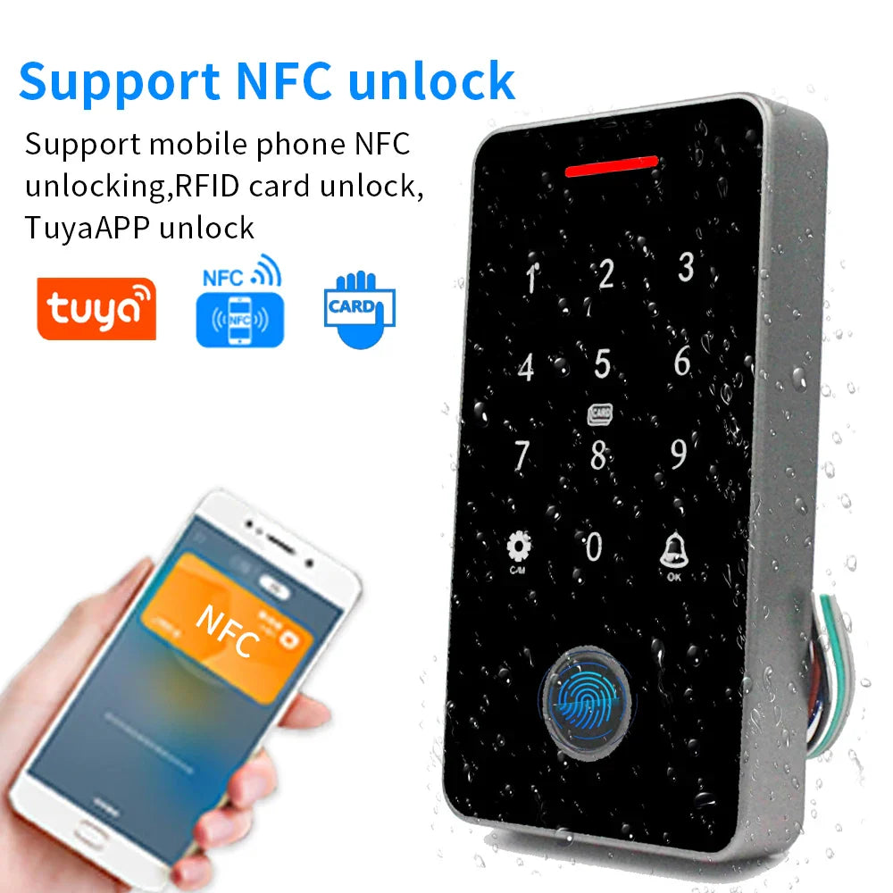 Asia Teco Outdoor IP67 Waterproof RFID 13.56MHz Biometrics Fingerprint Access Control Kits Electronic Door Opener + WIFI Gateway