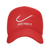 Classic Fishing Just Fish It Baseball Cap for Men Women Breathable Fisherman Dad Hat Performance Snapback Caps Sun Hats