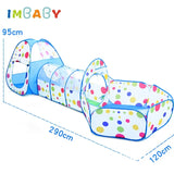 Children's Tent Foldable Baby 3In1 Playground Playpen for Children Indoor Balls for Dry Pool with Polyester Tunnel Games for Kid