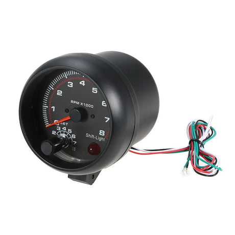 0-8000 RPM Pointer Tachometer Universal Automobile Modification Instrument Black Tachometer Gauge Interior Light Car Accessory