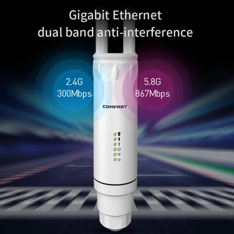 300-1200Mbps Wifi AP Outdoor Range Extender Wireless Access Point Dual Band High Gain Signal 2.4G&5.8G Router/Repeater  Booster