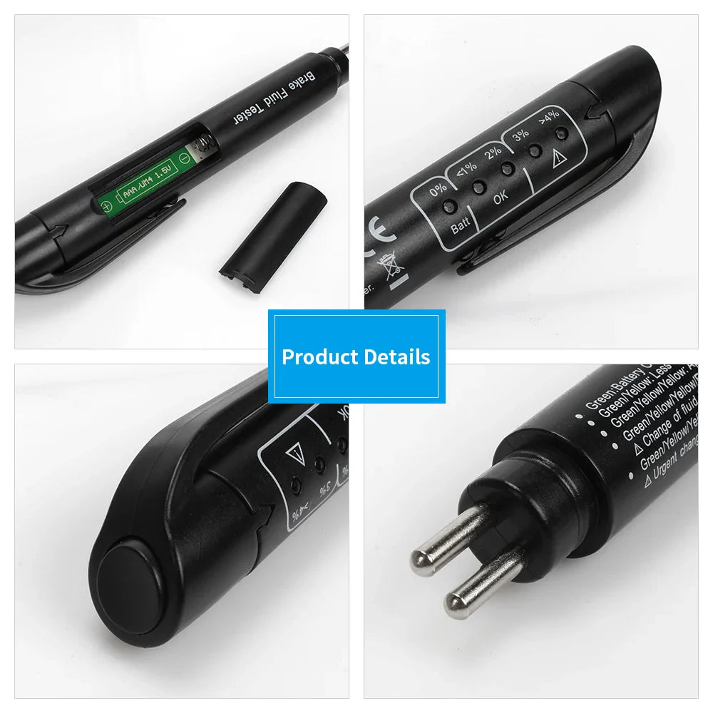 Automotive Brake Oil Testing Pen Universal Accurate Fluid Quality Check Tester LED Display Indicator Car Auto Diagnostic Tools