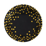 Stamping black polka dots disposable birthday party tableware sets paper cups paper plates pull flags decorative arrangements