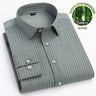 Spring and autumn new men's bamboo fiber non-ironing long sleeve shirt anti-wrinkle business daily casual fashion stripes