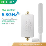 EDUP WiFi Booster 5.8GHz 4W Wireless Signal Booster Amplifier Plug&Play Detachable Antenna Siganl Range Extend for Drone Router