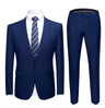 Jacket + Pants 2 Pieces Set / 2023 Fashion New Men's Casual Boutique Business Dress Wedding Groom Suit Coat Blazers Trousers