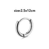 1 Piece Punk Stainless Steel Drop Hoop Earrings For Men/Women Ear Circle Buckle Tassel Chain Hip Hop Gothic Unisex Jewelry Gifts