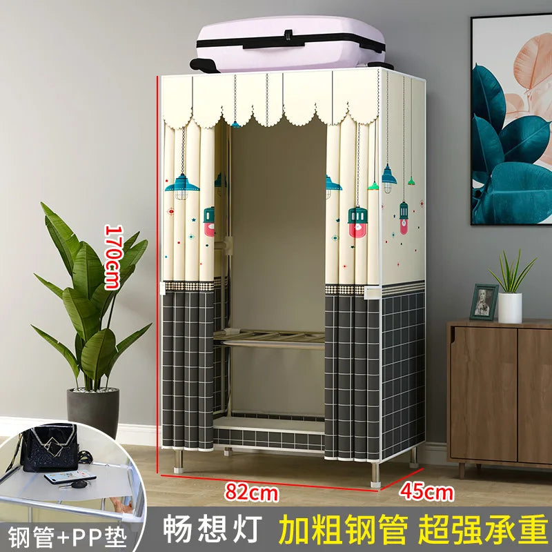 Dustproof Simple Wardrobe Home Bedroom Dormitory Clothing Quilt Bag Storage Cabinet Toys Sundries Organizer Rack