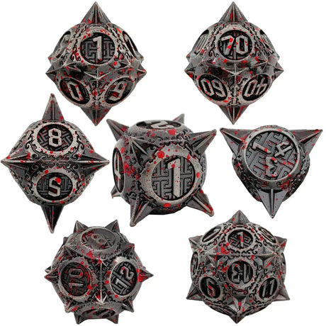 7pcs Solid Metal Dice Beautiful and Finely Crafted Number Dice Set for Dnd TRPG RPG Cthulhu Dice Running Team Desktop Decoration