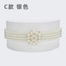 New Ladies Pearl Waist Chain Rhinestone Pearl Decorative Belt Fashion Sweet Dress Elastic Elastic Belt Women’s Designer Belts