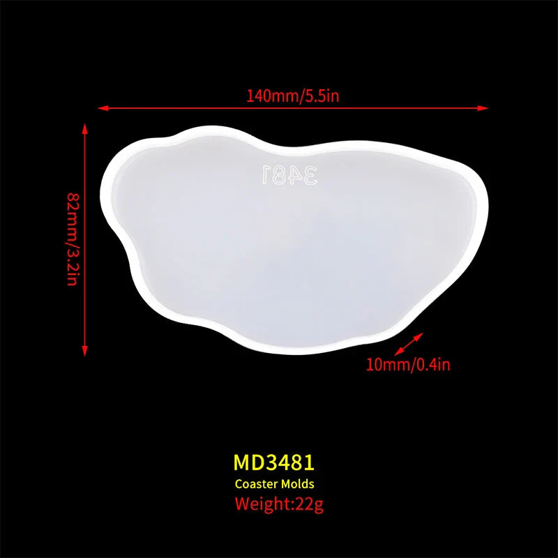 DM403 Irregular Marble Tea Cup Tray Doorplate Silicone Mold Epoxy Resin Agate Sliced Coaster Moules For Table Decoration