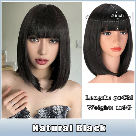 AS  Cosplay Wig With Bangs Synthetic Straight Hair 24 Inch Long Heat-Resistant Pink Wig For Women