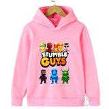 Kids Anime Stumble Guys Hooded Sweatshirts Long Sleeve Pullover Boys Girls Game Print Hoodies Stumble Guys Children Hoodie Tops