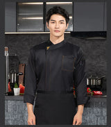 Chef coat long sleeve men chef jacket waiter T-shirt chef uniform restaurant chef coat Bakery Breathable Cooking clothes logo