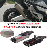 Slip On For HONDA XADV X ADV 750 Motorcycle Exhaust Escape System Middle Link Pipe Carbon Fiber Muffler DB Killer Heat Shield