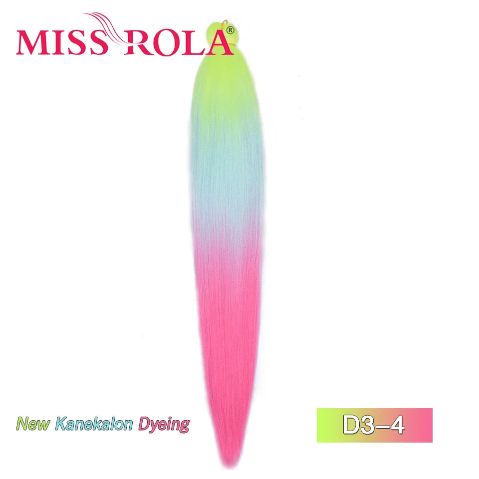 MISS ROLA Synthetic Kanekalon Hair Jumbo Braids 24 Inches100g Yaki Straight Hair Extension Pre Stretched Blonde Pink Wholesale