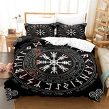 Vikings Duvet Cover Scandinavian Culture Print Bedding Set Mythology Religion Comforter Cover King Queen For Teens Adults Gifts