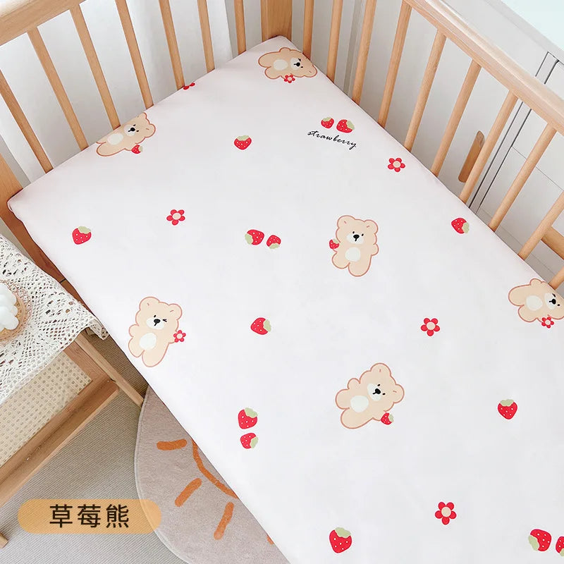 Baby Cot Fitted Bed Sheet For Newborn Cotton Crib Bed Sheet For Children Mattress Cover Protector 120x70cm Allow Custom Make