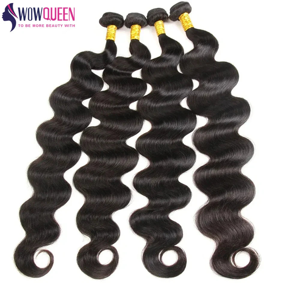 32 36 40 Inch Body Wave Bundles Human Hair Bundles 2/3/4 Deal Brazilian Weaving Natural Black Remy Raw Hair Extensions For Women