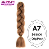 Jumbo Braiding Hair Extensions 24inch Ombre Hair For Braids 5Pcs Box Braid Yaki Texture Synthetic Fiber Fake Hair Mirra’s Mirror