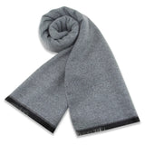 New Luxury Cashmere Wool Men Scarves,Warm Winter Man Scarf Charcoal Grey Wool Scarves Comfort Dual Color Fashion Casual Wear