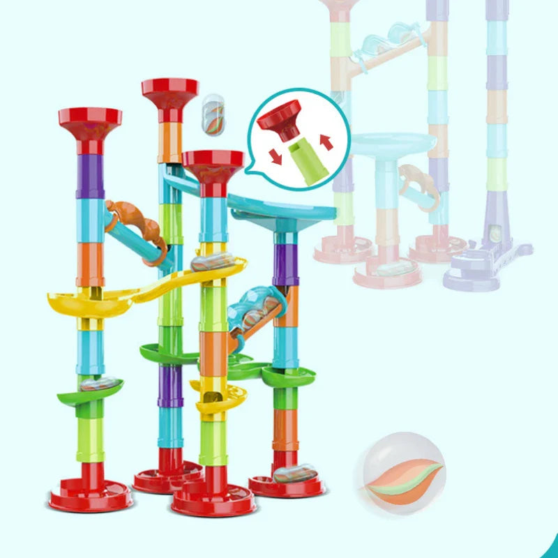 Marble Run Building Blocks Marbles Slide Toys For Children DIY Assemble Creativity Constructor Educational Toys Children Gift