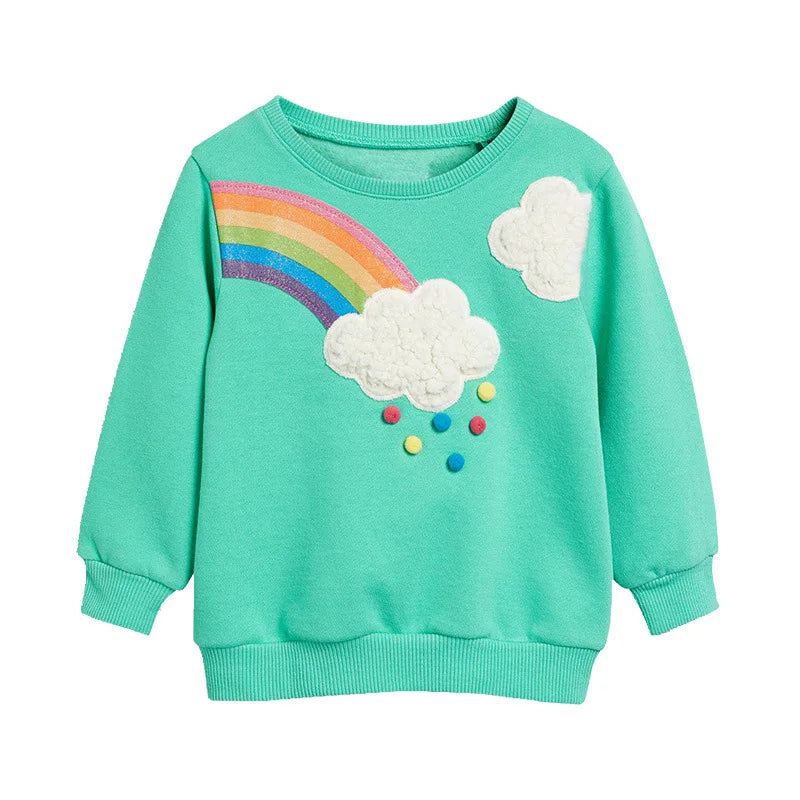 Little maven Baby Girls Sweatshirts Cotton Cartoon Alpaca Hoodies Kids Tops Autumn Casual Clothes Jacket Coat for Child