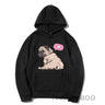 Plus Size Kawaii Cartoon Pug Dog Print Hooded Sweatshirt Women Men Hoodies Harajuku Female Pullover Casual Clothes Tops