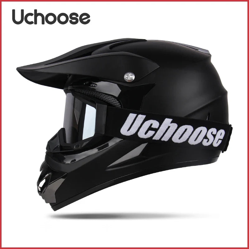 UCHOOSE Motorcycle Helmet Professional Motocross Off Road Helm Children Off-road Casque Capacete De Motocicleta Gift Goggles