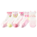 5 Pairs/Lot Summer Children Cotton Socks Boy Girl Baby Fashion Mesh Cartoon For 2023 Spring New 1-12 Year Student Kids Teen Sock