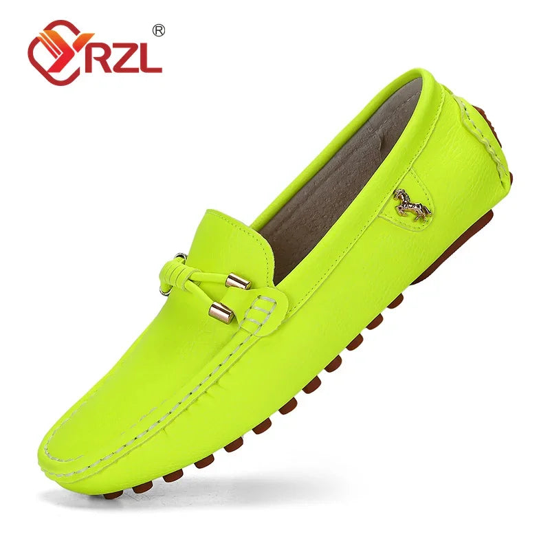 YRZL Loafers for Men 2024 New Handmade Moccasins Men Flats Casual Leather Shoes Luxury Comfy Mens Loafers Size 48 Shoes for Men