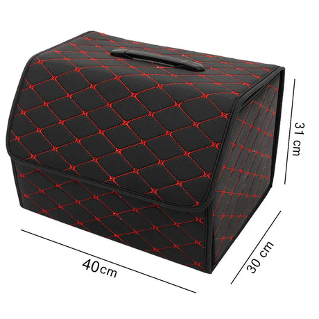 Folding Leather Car Trunk Storage Box Waterproof Cargo Storage Bag Travel Tool Automibile Stowing Tidying Foldable Organizer Box