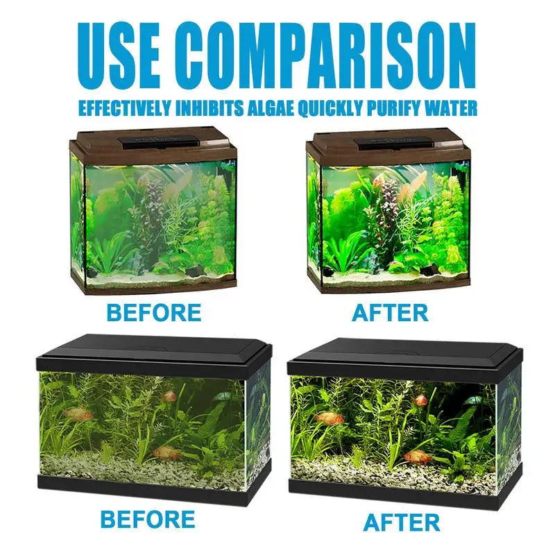 50g Fish Tank Cleaning Powder Algae Removal Agent Spoon Tank Moss Remover Aquarium Cleaning Powder Sludge Destroyer Pond Cleaner