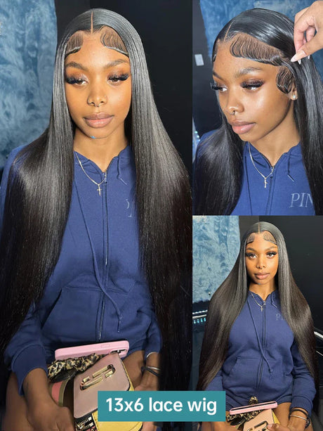 Rosabeauty 13x6 Straight Lace Front Wig Human Hair 13X4 Frontal Wigs 250% For Women 5X5 Glueless Wear To Go Wigs 30 32 Inch