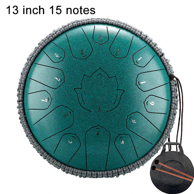 Hluru Music Drum 15 Notes Glucophone Steel Tongue Drum 13 14 Inch 15 Notes C Tone Ethereal Drum Percussion Musical Instruments